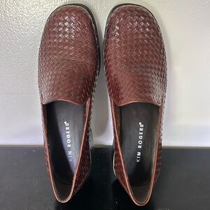 Women’s Vintage Kim Rogers Brown Woven Leather 1” heel 7 medium